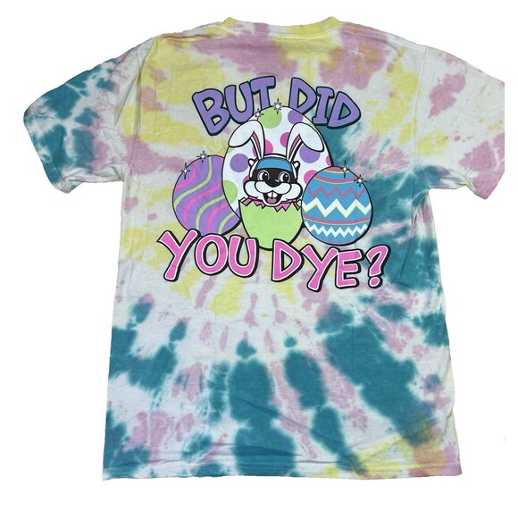 Buc-ees Easter Shirt Adult Small Tie Dye "But Did You Dye" T-Shirt - Picture 8 of 10